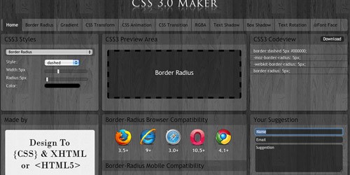 7款国外在线css3代码生成工具推荐 7款国外在线css3代码生成工具推荐
