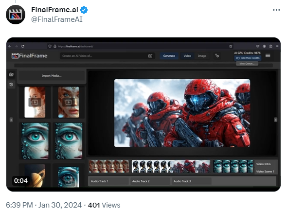 Finalframe即将推出适用于AI生成视频的剪辑界面 Finalframe即将推出适用于AI生成视频的剪辑界面
