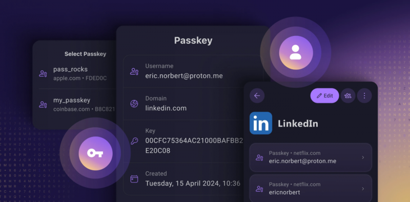 Proton Pass(密码管理软件)宣布支持 Passkey 功能:基于 FIDO 标准“端到端加密”、支持导出共享 Proton Pass(密码管理软件)宣布支持 Passkey 功能:基于 FIDO 标准“端到端加密”、支持导出共享