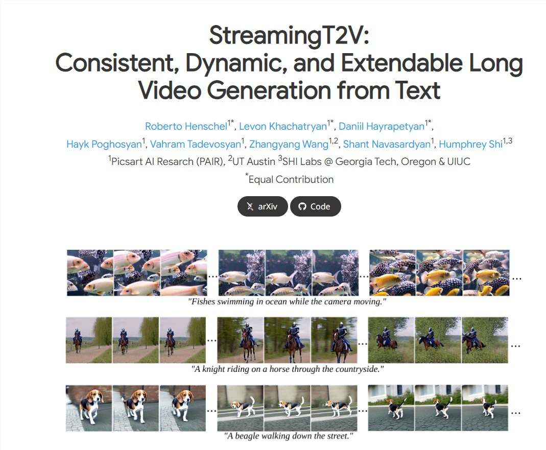 视频生成工具(StreamingT2V):可根据文字描述生成2分钟长度的视频 视频生成工具(StreamingT2V):可根据文字描述生成2分钟长度的视频
