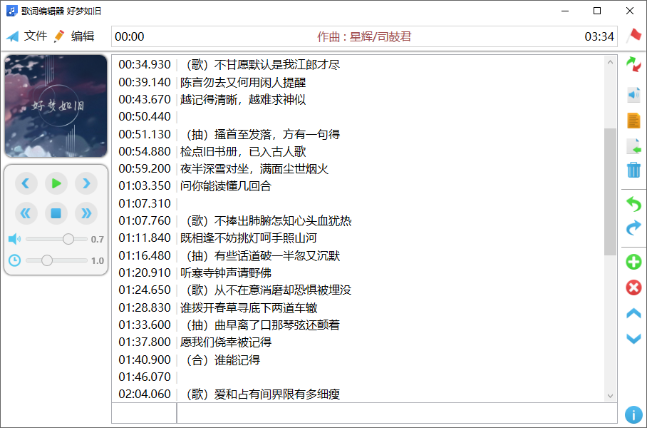LyricEditor(开源免费的lrc歌词编辑器) LyricEditor(开源免费的lrc歌词编辑器)