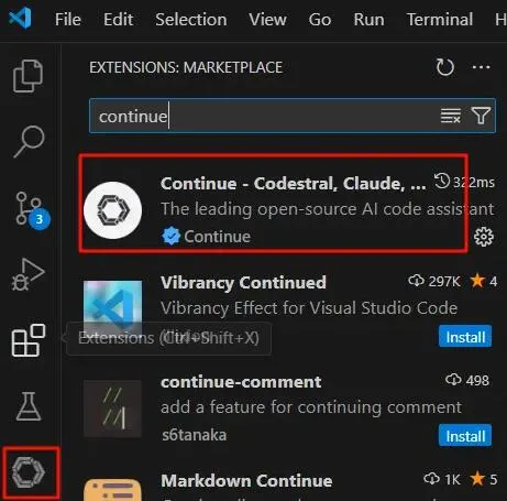 Continue(开源AI代码助手插件) Continue(开源AI代码助手插件)