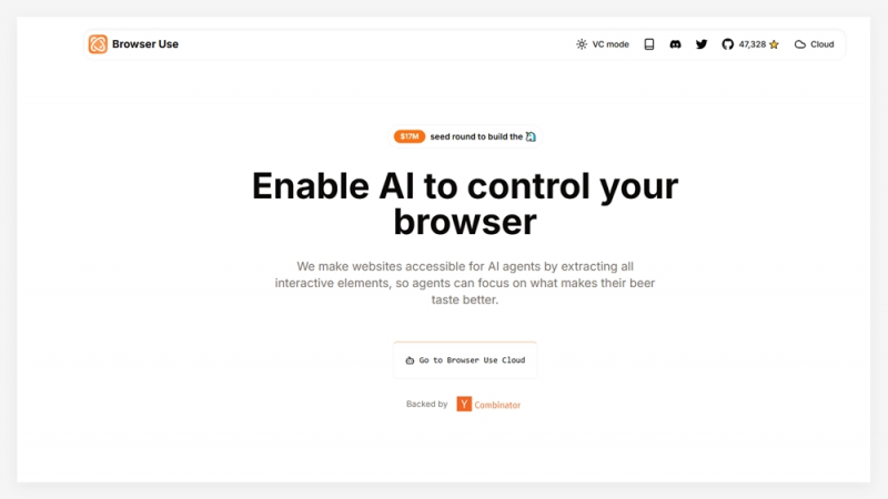Browser Use 获1700万美元融资,打造 AI 代理网页浏览"翻译层" Browser Use 获1700万美元融资,打造 AI 代理网页浏览"翻译层"