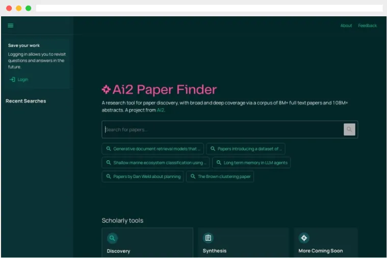Ai2 PaperFinder
