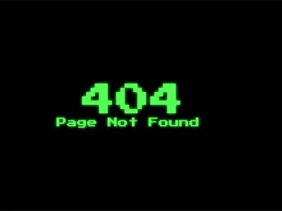 HTML黑色大气绿色发光字404错误页模板