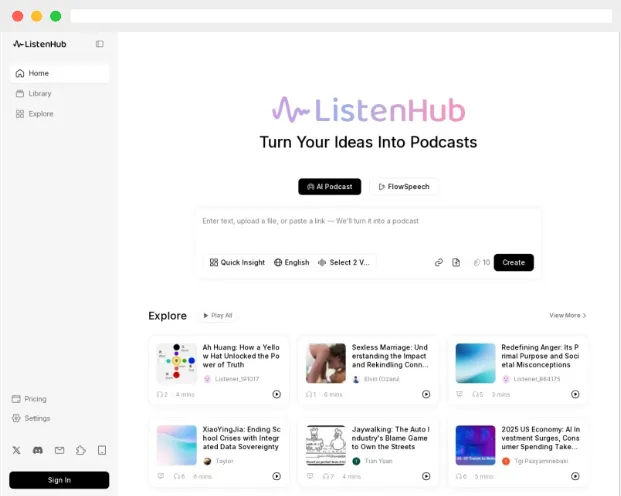 ListenHub ListenHub