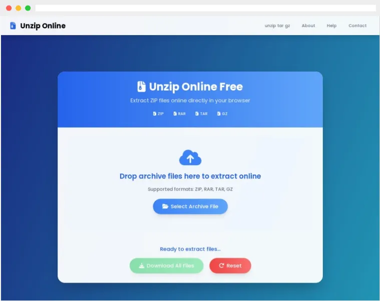 Unzip Online