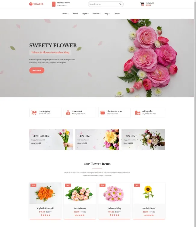 HTML5响应式鲜花商城网站模板 HTML5响应式鲜花商城网站模板