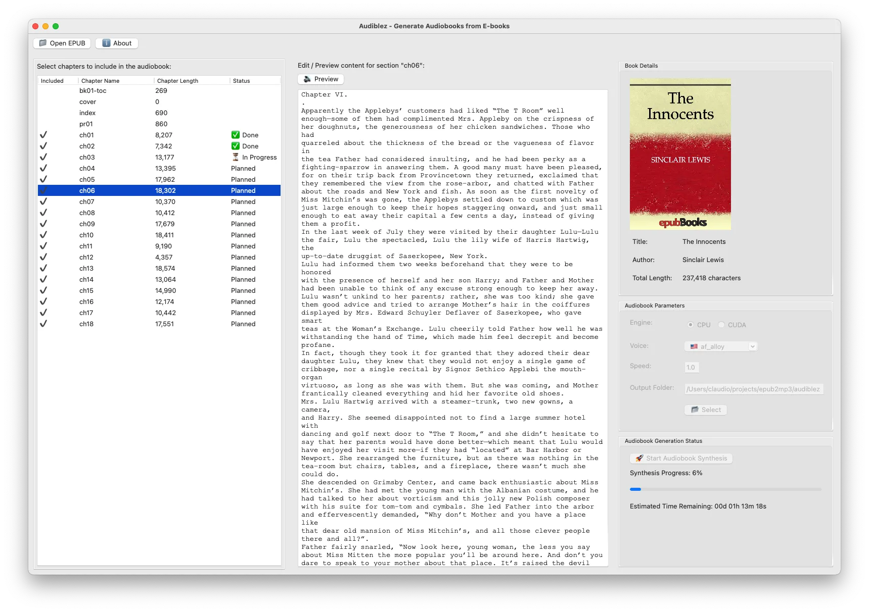 Audiblez:开源 EPUB 转为 M4B 有声书神器,支持多语言与 GPU 加速 Audiblez:开源 EPUB 转为 M4B 有声书神器,支持多语言与 GPU 加速